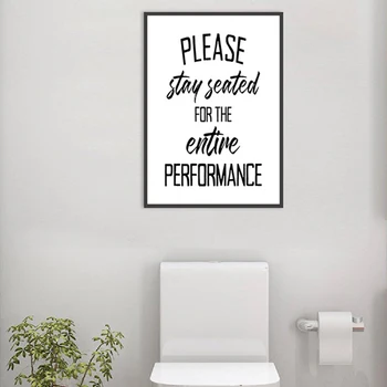 

4pcs/pack English DIY Bathroom Decor Letters Hotel Toilet Funny Signs Accessory Wall Art Home Unframed Picture Canvas Painting