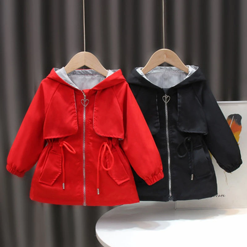 Girls Jacket Kids Long Sleeve Clothes New 2021 Autumn Clothing for Girl  Children Jackets Outerwear Black Red CLY042 winter fleece jacket