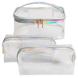 3 шт Красочный Модный Лазерный набор косметичек многоцелевой прозрачный портативный дорожный Туалетная сумка Косметическая сумки, сумки