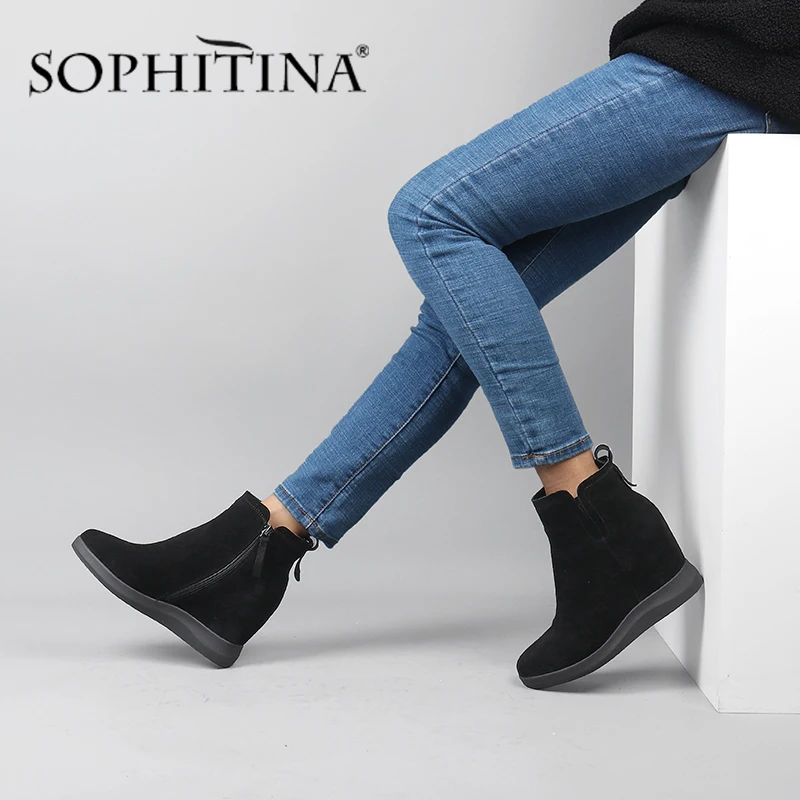 comfortable wedge boots