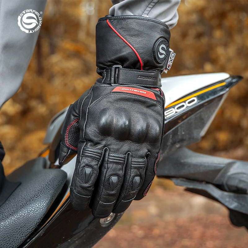 Motorcycle Waterproof Leather Gloves Waterproof Winter Motorcycle