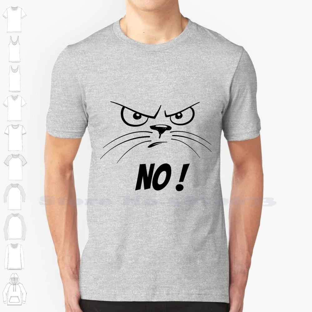 No Cat - Cats Humor Fashion Vintage Tshirt Magliette Meow Cat Surly No Postumi Di Una Sbornia Gattino Gatti Humor Paw Purr