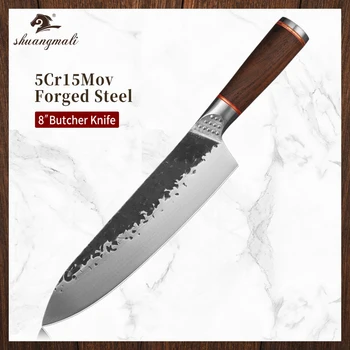 

8 Inch Kitchen Chef Knife Forged 5Cr15MoV Stainless Steel Cooking Chef Knives Slicing Meat Vegetable Utility Cleaver Knife
