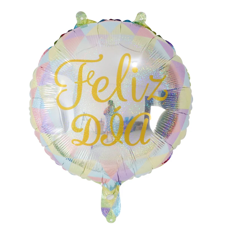 3 10 шт. 18 ''круглый лазер Feliz Cumpleanos Испанский С Днем Рождения майларовая фольга гелиевые шары Feliz Dia дневной шар Святого Валентина - Цвет: 3