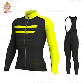 

2019 Pro Team Winter Long Sleeve Cycling Jersey Set MTB Bike Clothing Uniform Men's Thermal Fleece Bicycle Maillot Ropa Ciclismo