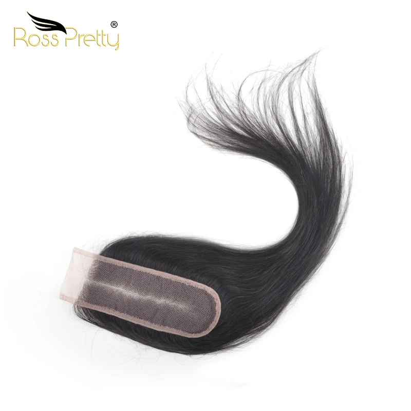 Росс Pretty Pre pucking 2x6 закрытие перуанские прямые волосы Remy человеческие волосы длинные средняя часть