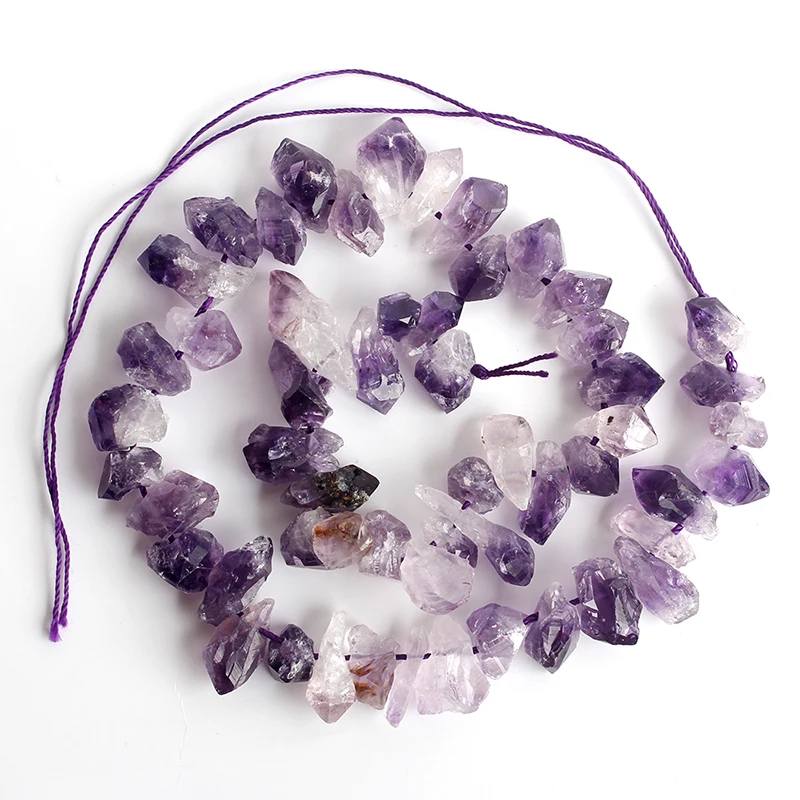 Прядь сырой точки зуб самородок аметист цитрин бусины боковые просверленные 55 шт 12-16*7-10 мм грубая деревенский кварц для лечения бисера