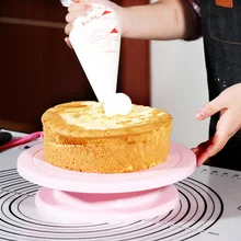 Пластиковая тарелка для торта вращающаяся противоскользящая круглая подставка для торта украшение поворотный стол кухонная сковородка "сделай сам" инструмент для выпечки