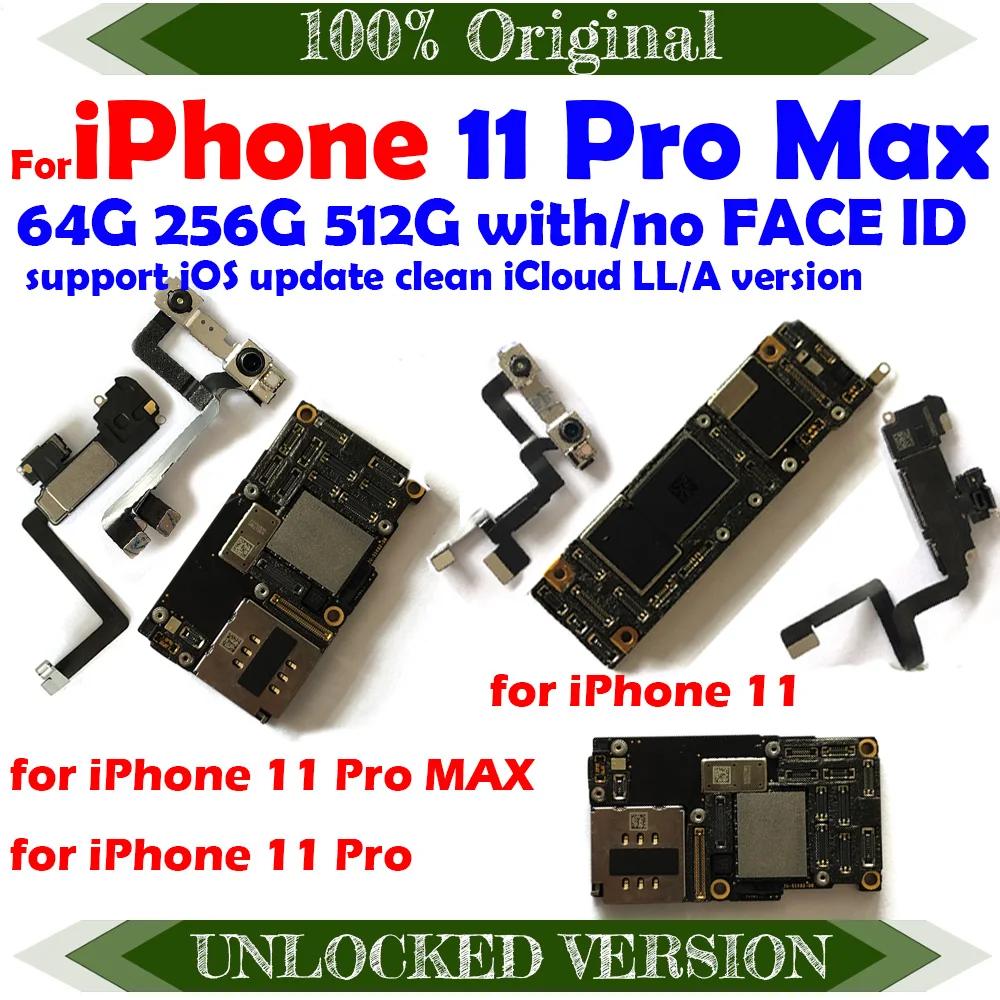 100% Оригинальный разблокированный Бесплатный iCloud для iPhone 11 Pro MAX XR XS X материнская