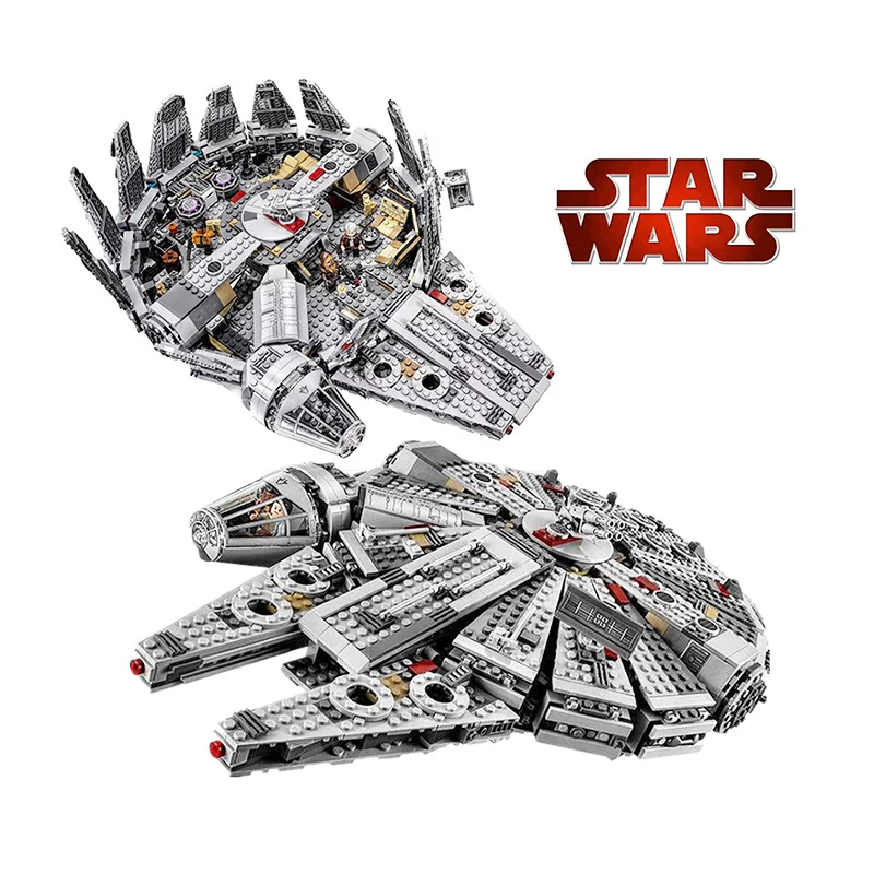 Online Nuevo Star Millennium 79211 figuras de halcón Wars bloques de construcción inocuos ladrillos iluminar ajuste Compatible legoinglys juguetes de Star Wars