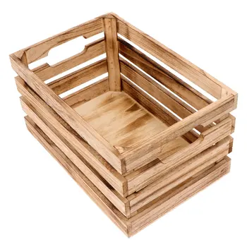 

1PC Sundries Wooden Basket Portable Storage Container for Dorm Study Office