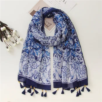 

2020 Fashion lady silk Scarf winter Women's Cotton and linen beach Soft Pashminas Shawl Tassels blanket scarf cape