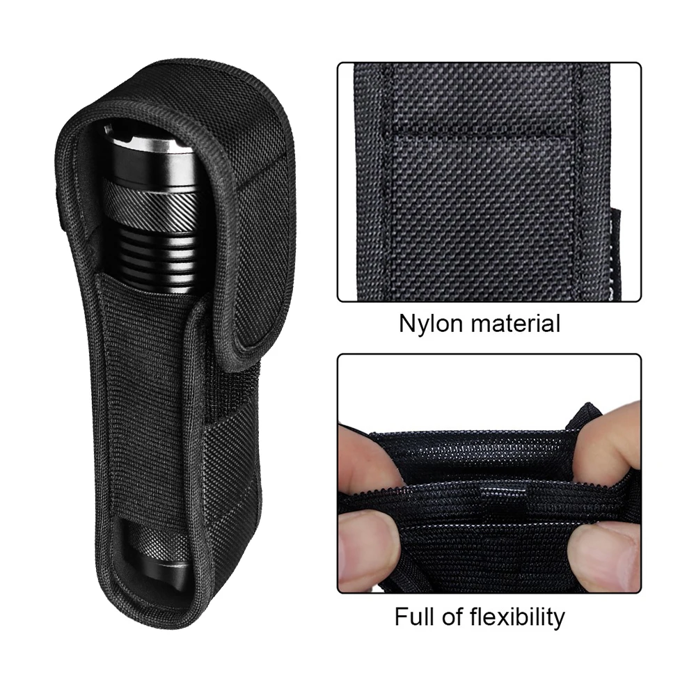 Flashlight Pouch Molle Flashlight Pouch LED Torch Holster Nylon Waist Pack Outdoor Hunting Camping Duty Flashlight Belt Holder T410 T310