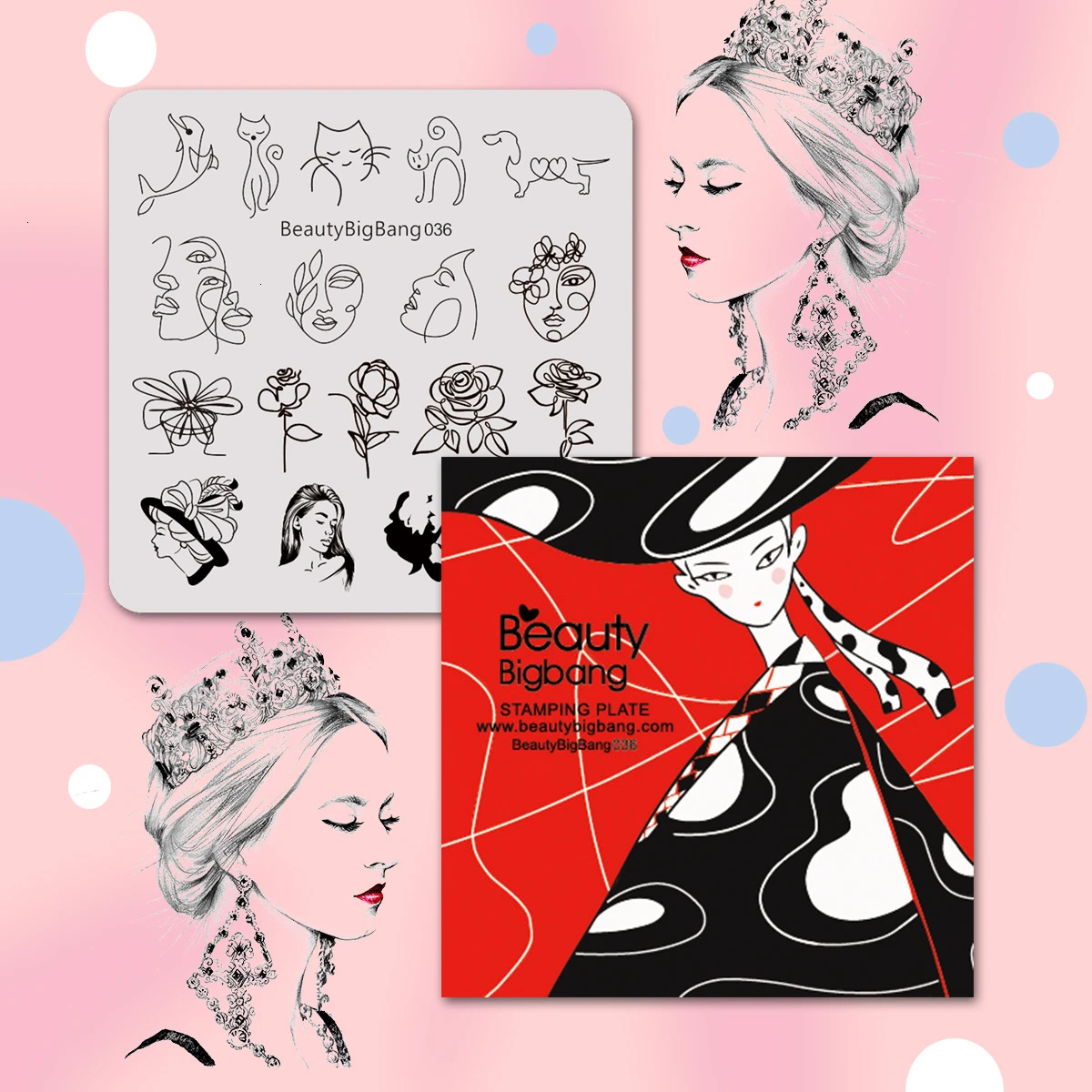 BeautyBigBang 6 см пластины для штамповки ногтей Хэллоуин призрак лицо летучая мышь изображение из нержавеющей стали шаблон формы пластины для штамповки ногтей