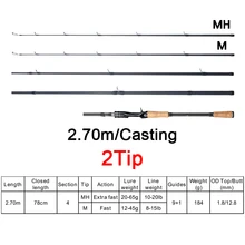 Phishger 2Tips Fuji Squid Fishing Rod 3.3/3.0/2.7/2.4/2.1/1.8 Casting Spinning Lure 5-80g Blackjack T800 Carbon Baitcasting Pole 