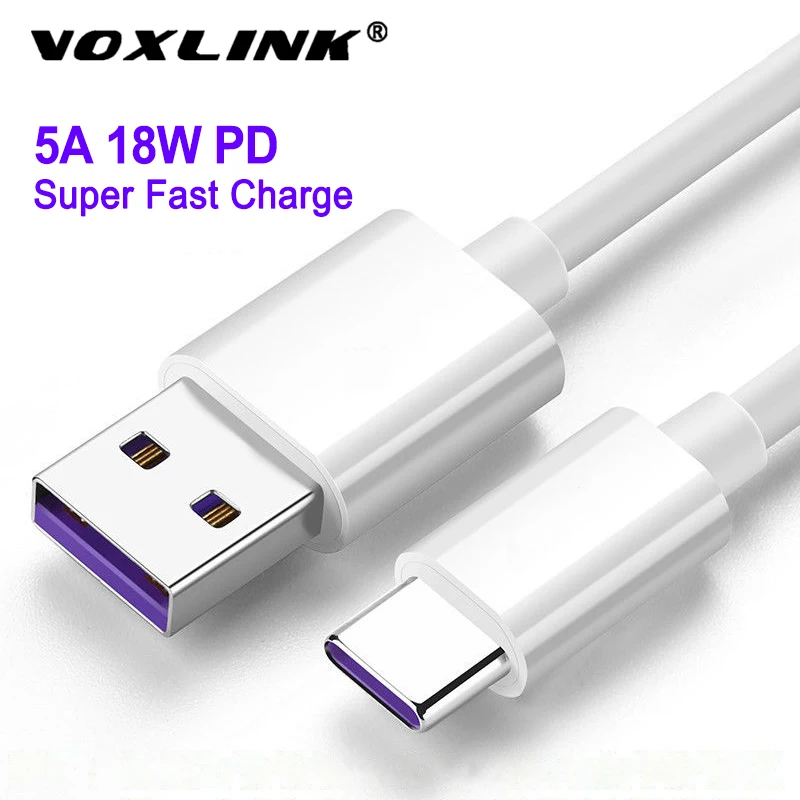 

VOXLINK 5A Type C USB Fast Charging usb c cable Type-c data Cord Charger usb-c For Samsung S8 S9 Note 9 8 Xiaomi mi8 Huawei P20