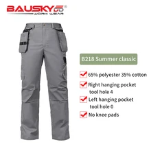 B218 темно-серая Безопасная рабочая одежда осенние мужские рабочие брюки Bauskydd рабочая одежда рабочие брюки карго Брюки Мульти-инструмент карманы
