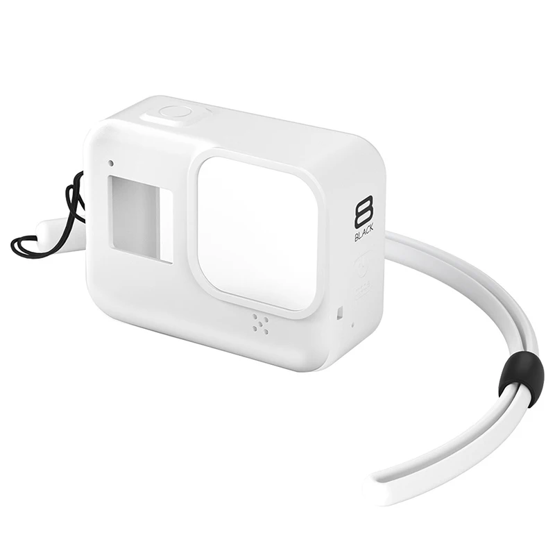 Чехол для экшн-камеры Gopro Hero8, мягкий силиконовый чехол, силиконовый защитный чехол, полный Чехол, экшн-аксессуар для камеры - Цвет: Белый цвет
