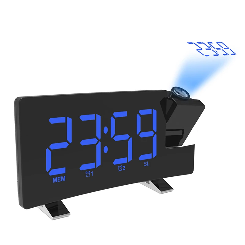 

LED Digital Projection Alarm Clock Digital Date Snooze Function Backlight Projector Desk Table USB Clock With Time Projection