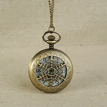 Карманные часы кварцевые часы с necklace ем романтические подарки Ретро тренд большие карманные часы Снежинка узор бронза