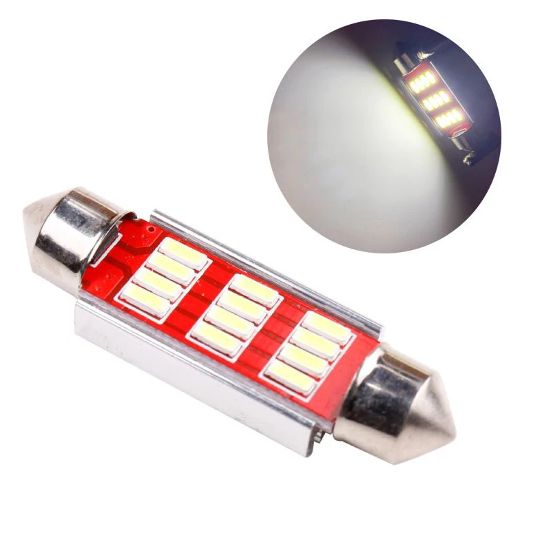 

Wholesale 4014 12 SMD Festoon 31mm 36mm 39mm 41mm C5W CANBUS NO Error Auto Light LED Car Interior Dome Lamp Reading Bulb DC12V
