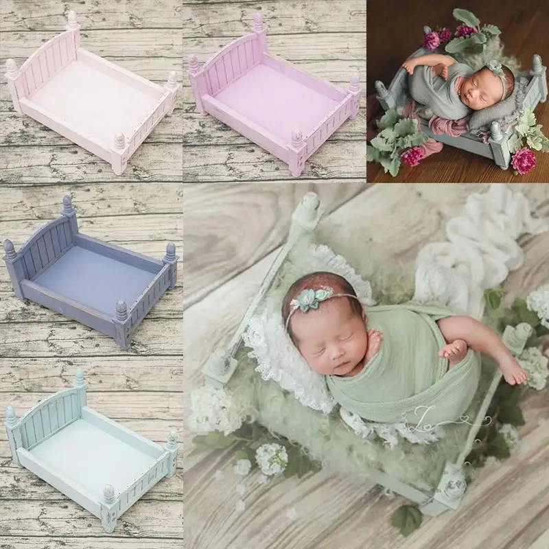 

Vintage Newborn Baby Wood Bed Wooden Photography Photo Props For Photo Shoot Photography Prop Bed Studio Background