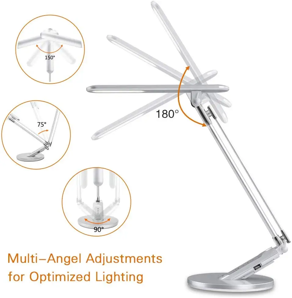  Desk Lamp 36pcs LEDs 14W 7Dimming Levels Table Lamps With 4 Lighting Modes 1-Hour Auto Timer USB Ch - 4000371035833