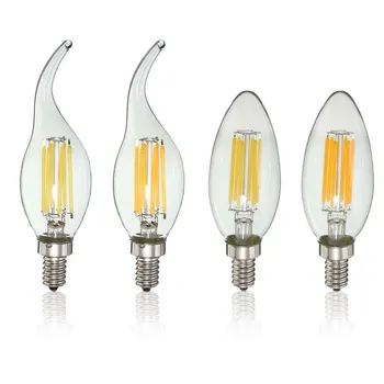 

E12 6W COB Edison Retro Lamp White Warm White AC110V LED Candle Flame Light