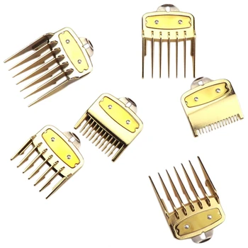 

6Pcs for WAHL Hair Clipper for Barbers Limit Comb Guide Cutting Guard Attachment Kit(Gold)