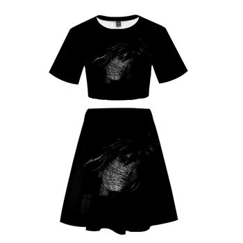 

2019 Ghost in the Shell Short skirt suit Hot Short Sleeve T-shirt and suit Two Piece High Quality Casual set streetwear