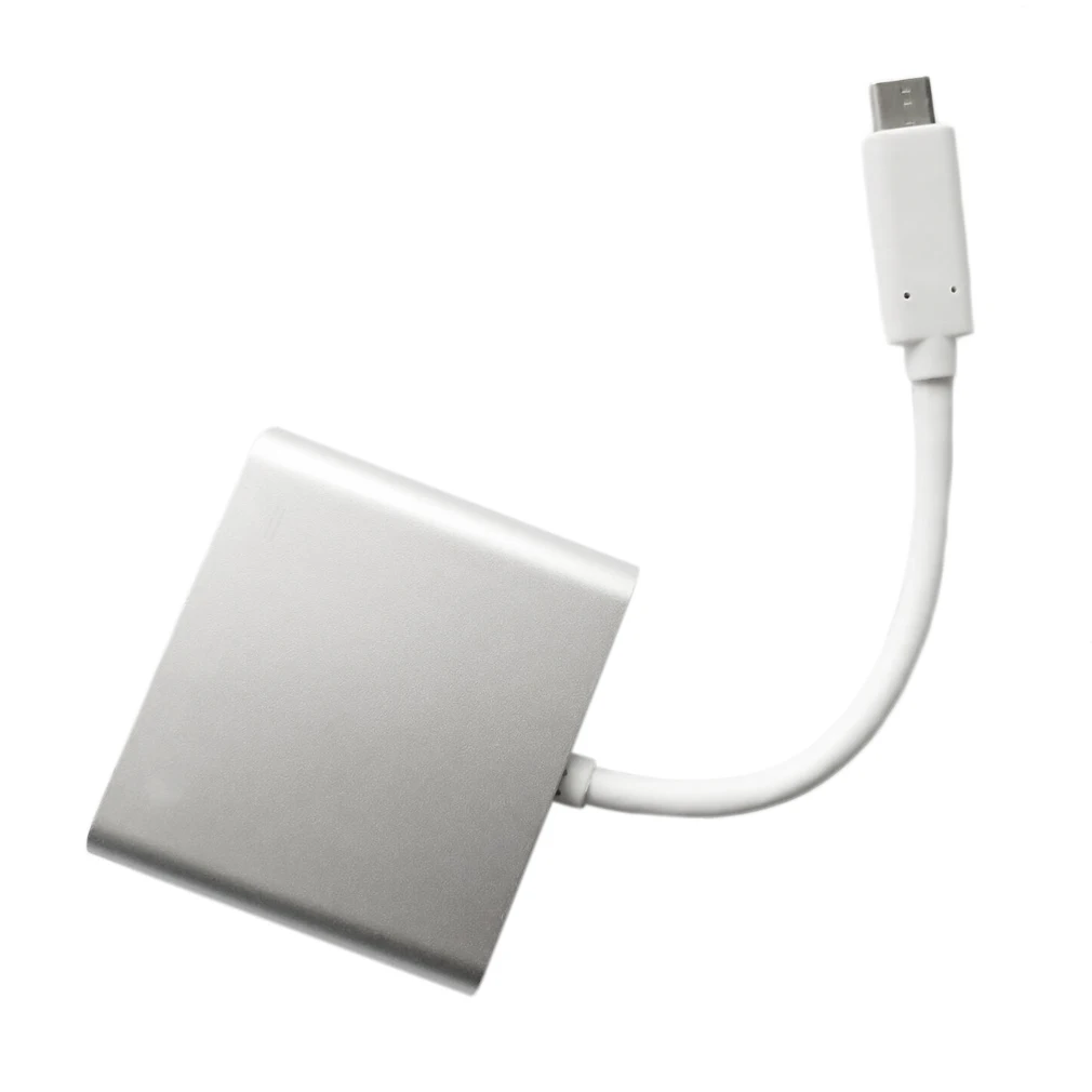 Профессиональный USB 3,1-HDMI+ USB 3,1+ USB 3,0 адаптер конвертер алюминиевый корпус Прочный USB кабель конвертер серебристый