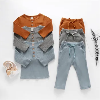 

1-5Y Autumn Newborn Baby Clothing Sets Boys Knitted Long Sleeve T-shirts Pants Leggings Toddler Kids Suit Children Clothes Sets