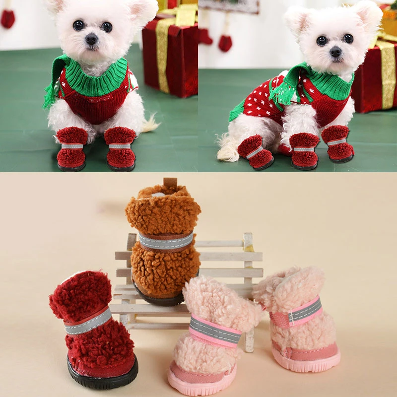 Cálido invierno gato Perro Zapatos para no slip Perro botas de nieve Chihuahua Shih zapato Zapatos Perro venta 2021 para perro| - AliExpress