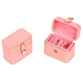 

New Mini Snap Jewelry Box Fashion PU Ring Box Pair Ring Earring Pendant Box Bangle Storage Box New Arrival