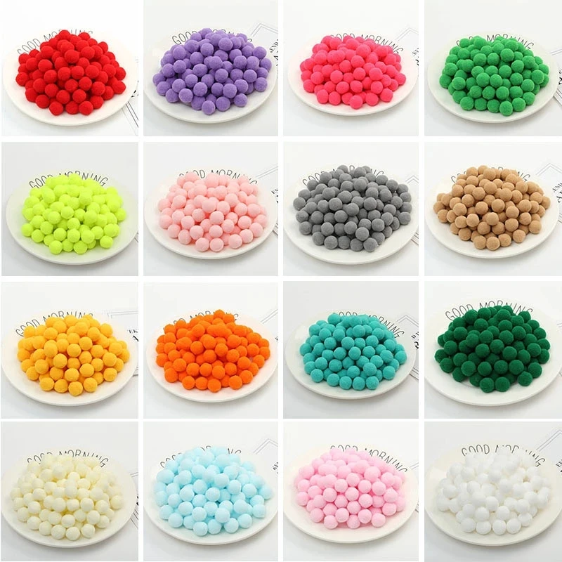 Pom Poms Craft Supplies Fluffy Ball Accessories Craft Toys Craft Supplies 100Pcs 10/15/20/25/30mm Fluffy Soft Pompom Balls Handmade Kids Toys Wedding Decor DIY Pom Poms Felt Ball Sewing Craft Supplies