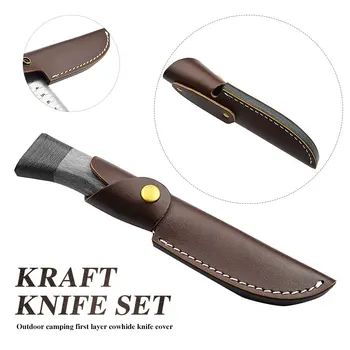 

Knife Pocket Durable Portable Brown Leather Hunting Sheath Cover Pouch Knife Sleeve Outdoor Camping Equipment Case Bags