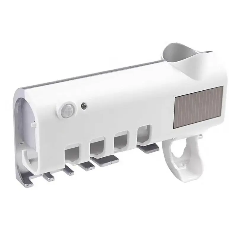 Солнечный Автоматический Дозатор для зубной пасты, УФ-светильник, держатель для зубной щетки, стерилизатор, бритва для хранения, настенная подставка