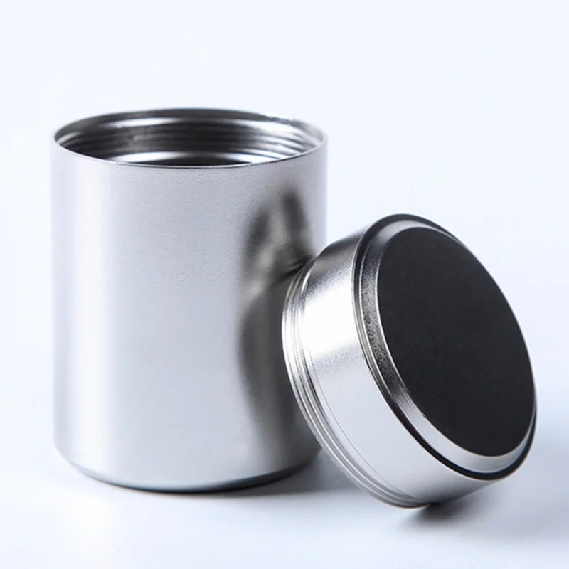

80Ml Mini Aluminum Straight Tea Can Storage Box Small Travel Sealed Portable Tea Coffee Container Small Jar Tea Caddy Organizer