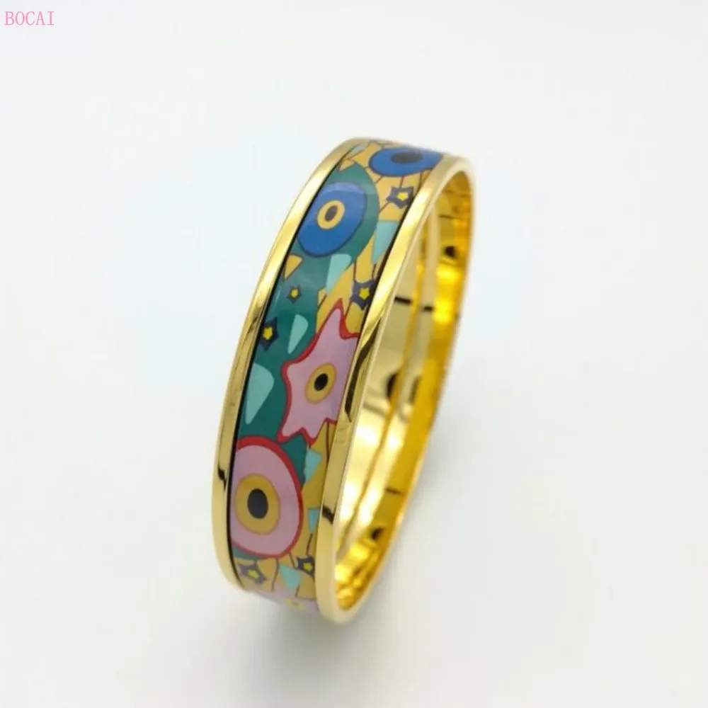 BOCAI Cloisonne Women's Enamel Bracelet 2021 New Fashion Jewelry Alice Style Pattern Popular Personality Bangle | Украшения и