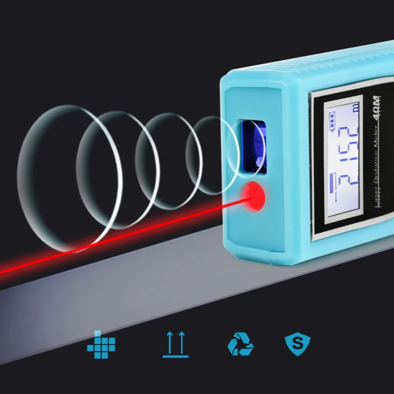 40 meters MINI Rangefinder Laser Distance Meter Rechargeable Digital Laser Ruler for Building Height Length Distance Measurement