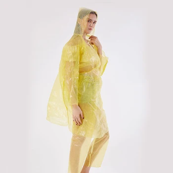 

PE Easy Carry Adult Raincoat Sports Camping Hiking Emergency Cycling Hooded Outdoor Waterproof Split Type Travel Portable