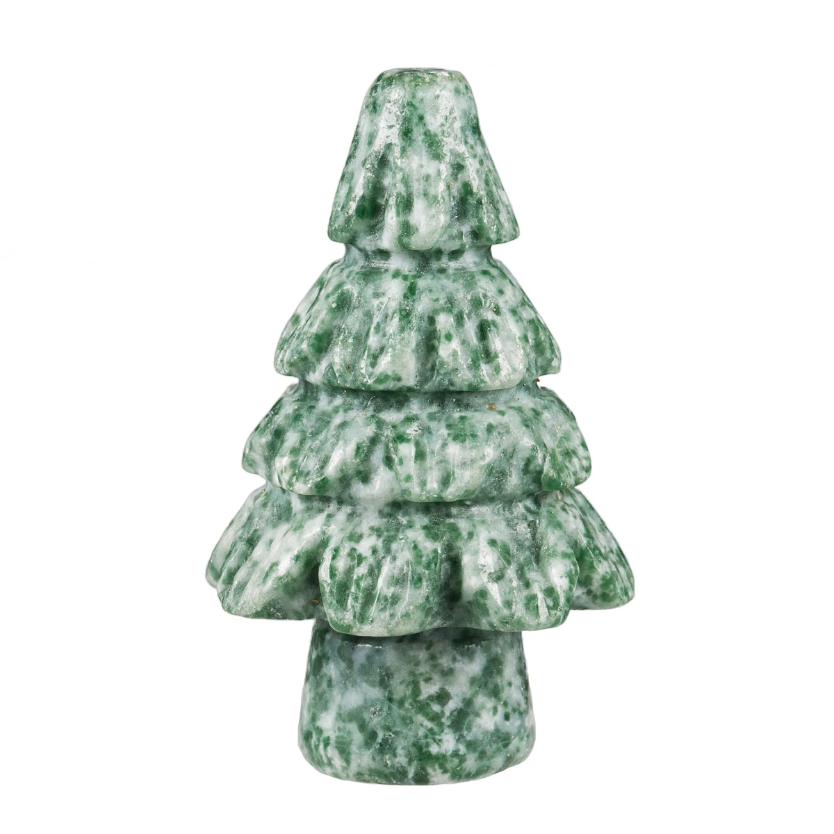 TUMBEELLUWA Hand Carved Stone Christmas Tree Green Aventurine Healing Reiki Luck Office Ornaments Decoration Home Christmas Gift 1pc mini vintage lockwork sewing machine music box kid pedal toy home decoration