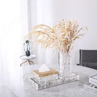 European Crystal Resin Tissue Box Creativity Relief Decorative Living Room Modern Paper Boxes Hotel Front Desk Tissues Organizer 2