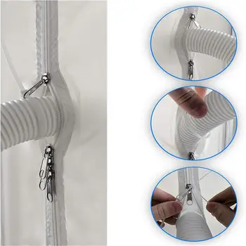 

Air Lock Sliding Door Window Seal Cloth Hot Air Stop Waterproof Air Exchange Guards With Zipper AC Window Home Sealing Cloth