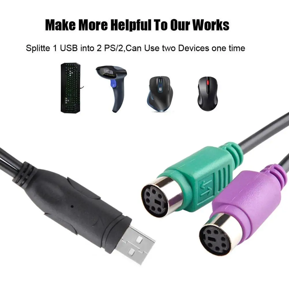 USB для PS2 кабель удлинитель с адаптером женщин конвертер круглым разъемом
