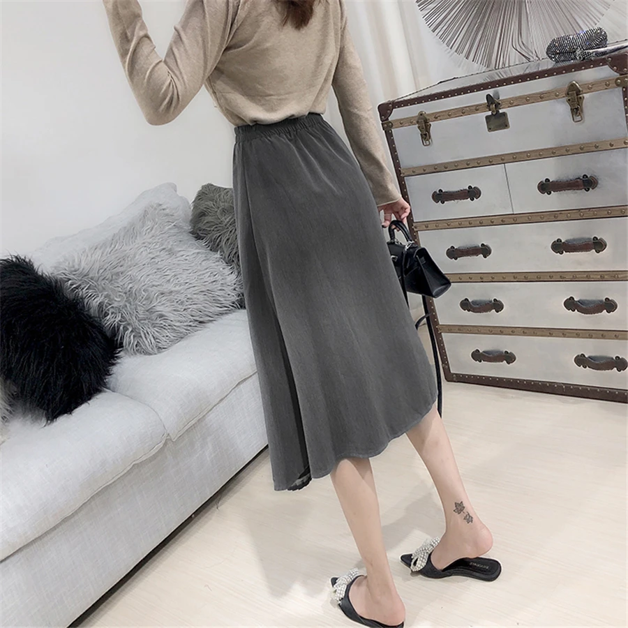 Женская юбка в стиле ретро трапециевидной формы с высокой талией и сетчатой вставкой; сезон осень-зима; юбки для женщин; Nancylim
