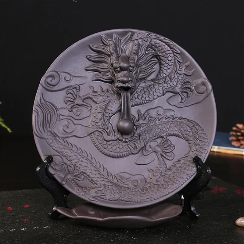 Ceramic Dragon Dish Backflow Incense Burner Incense Stick Holder Smoke