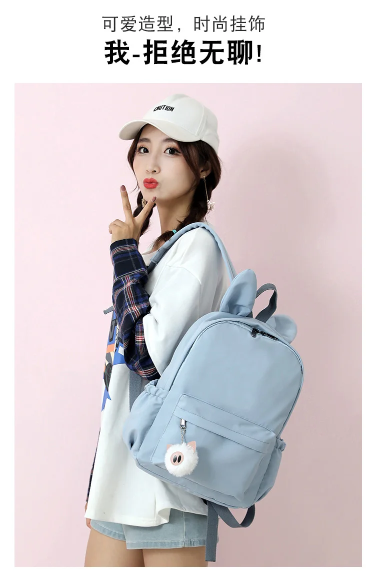 Kpop Group TXT Tomorrow X Together Women Cute Backpack Nylon School Bags for Teenage Girls Pink Bookbag Kawaii Small Bagpack