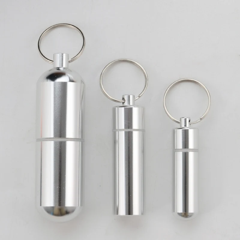 Waterproof Aluminum Alloy Toothpick Box Portable Medicine Case Capsule Container Bottle Holder Outdoor Cotton swab Case Keychain pill box