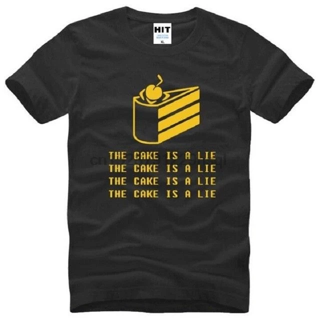 Мужская футболка с коротким рукавом The Cake Is A Lie цвет черный |